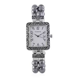 Terahertz Beaded Japanese Movement Stretch Bracelet Square Shape Watch New